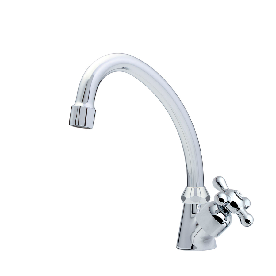 Llave de Cuello Cisne Corto para Lavaplatos y Fregaderos