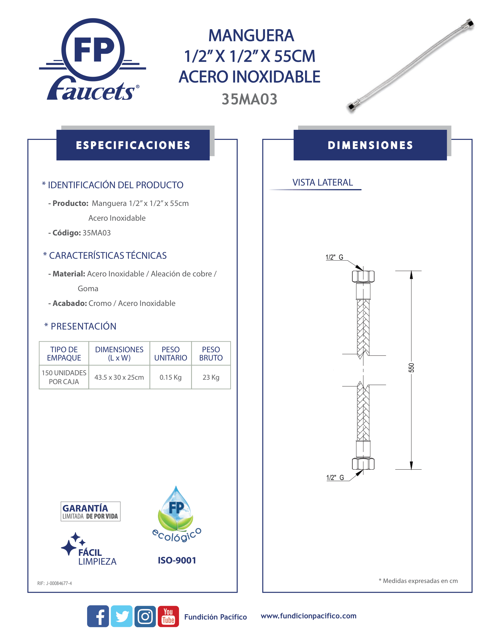 Manguera flexible 1/2