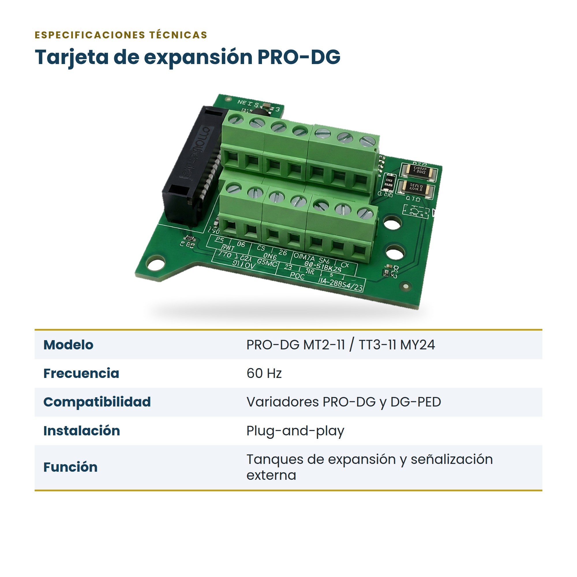 Tarjeta de expansión para variadores Pedrollo PRO-DG y DG-PED
