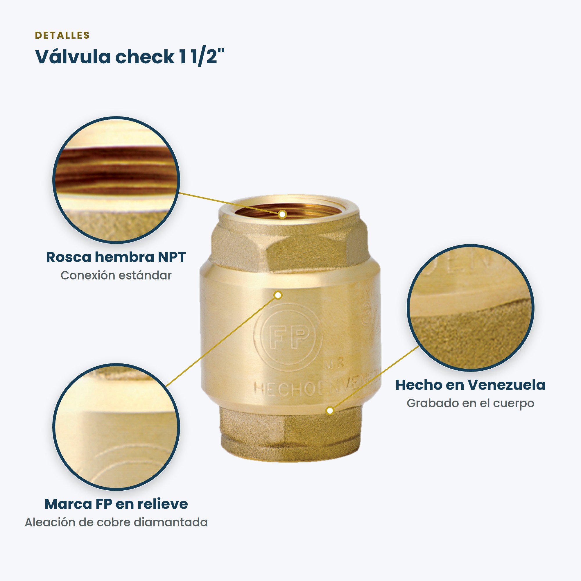VALVULA CHECK 1 1/2'' C/M PEQ.