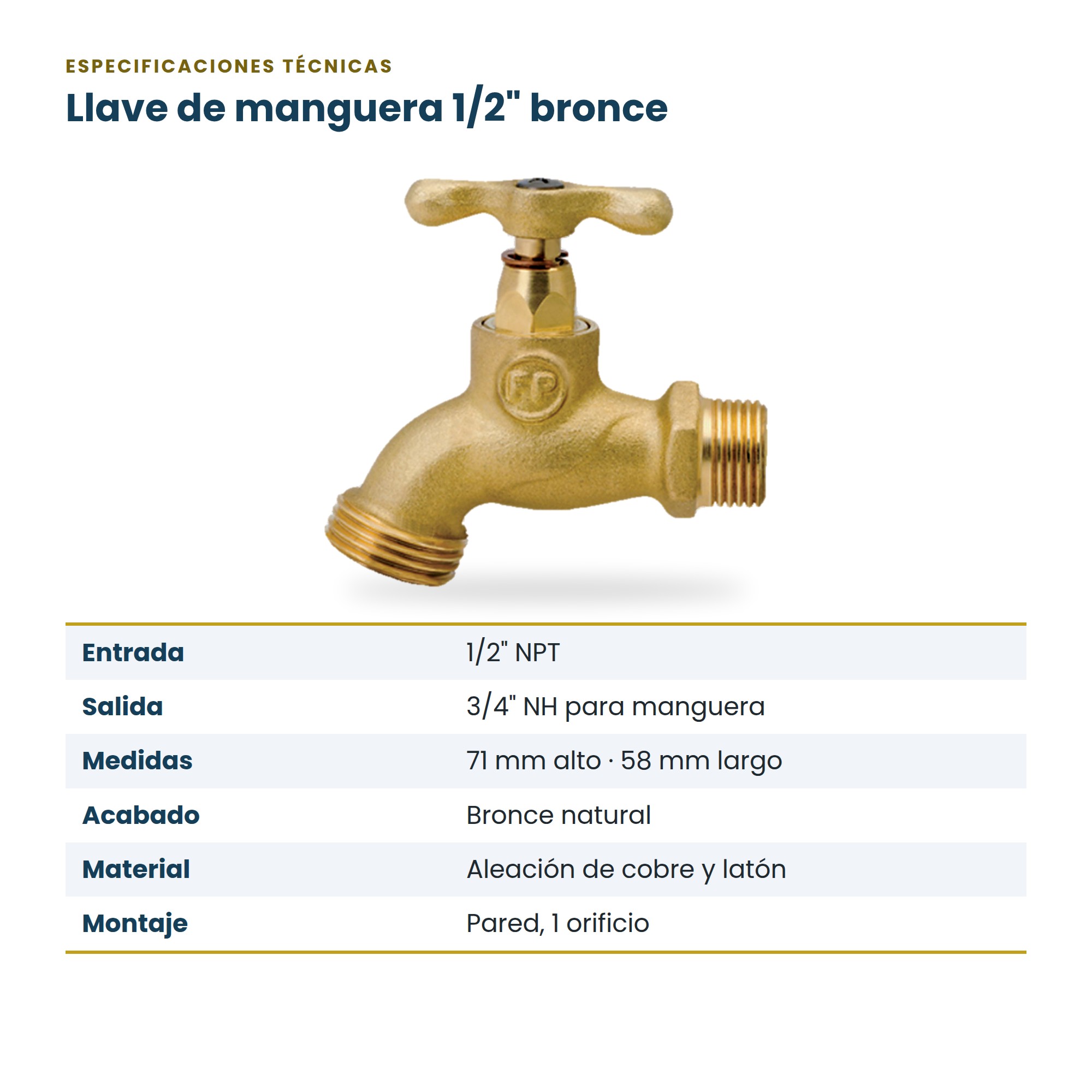 Llave de Manguera de 1/2