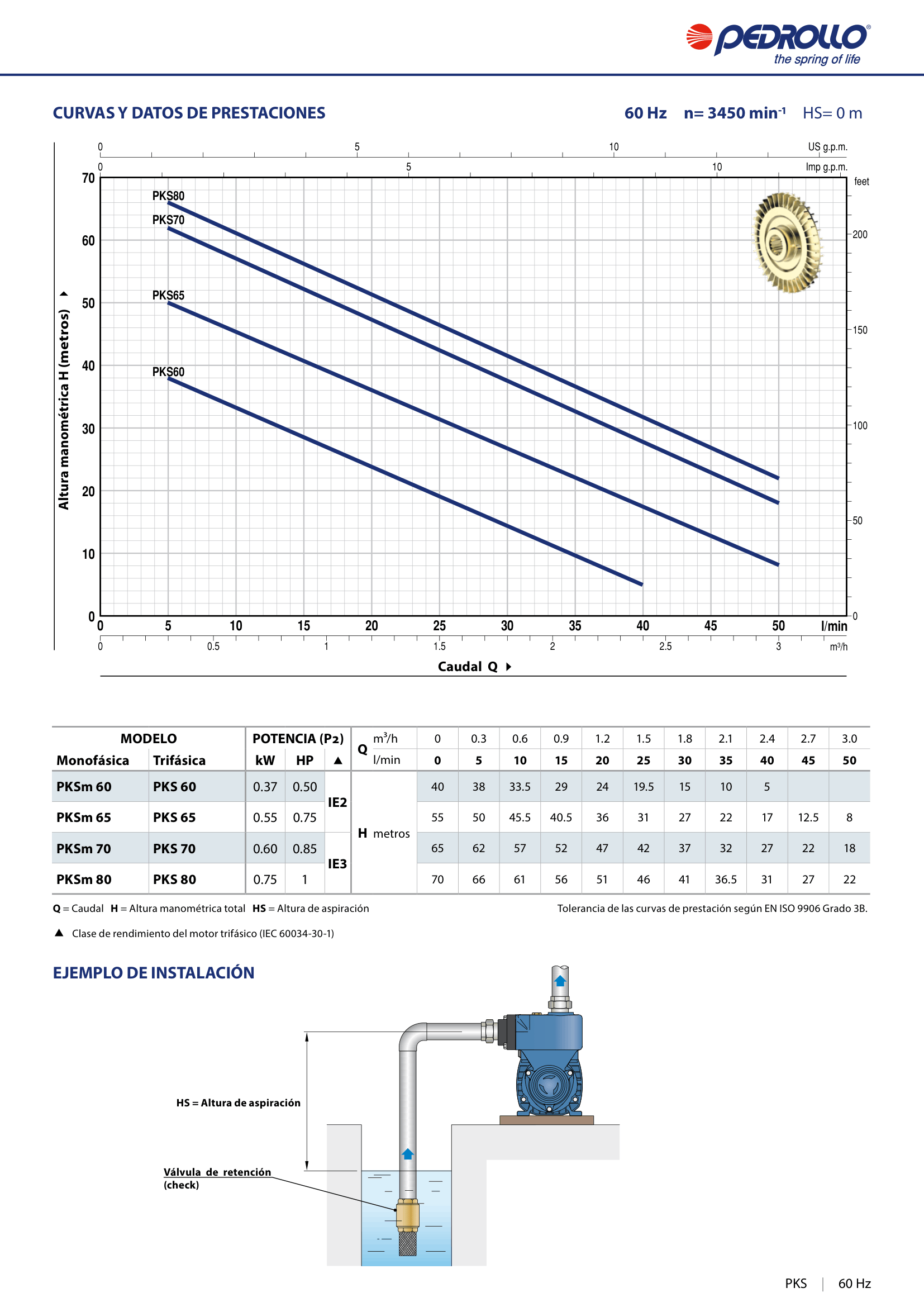 Bomba de Agua Pedrollo PKSm60 0.5 HP Monofásica 110V