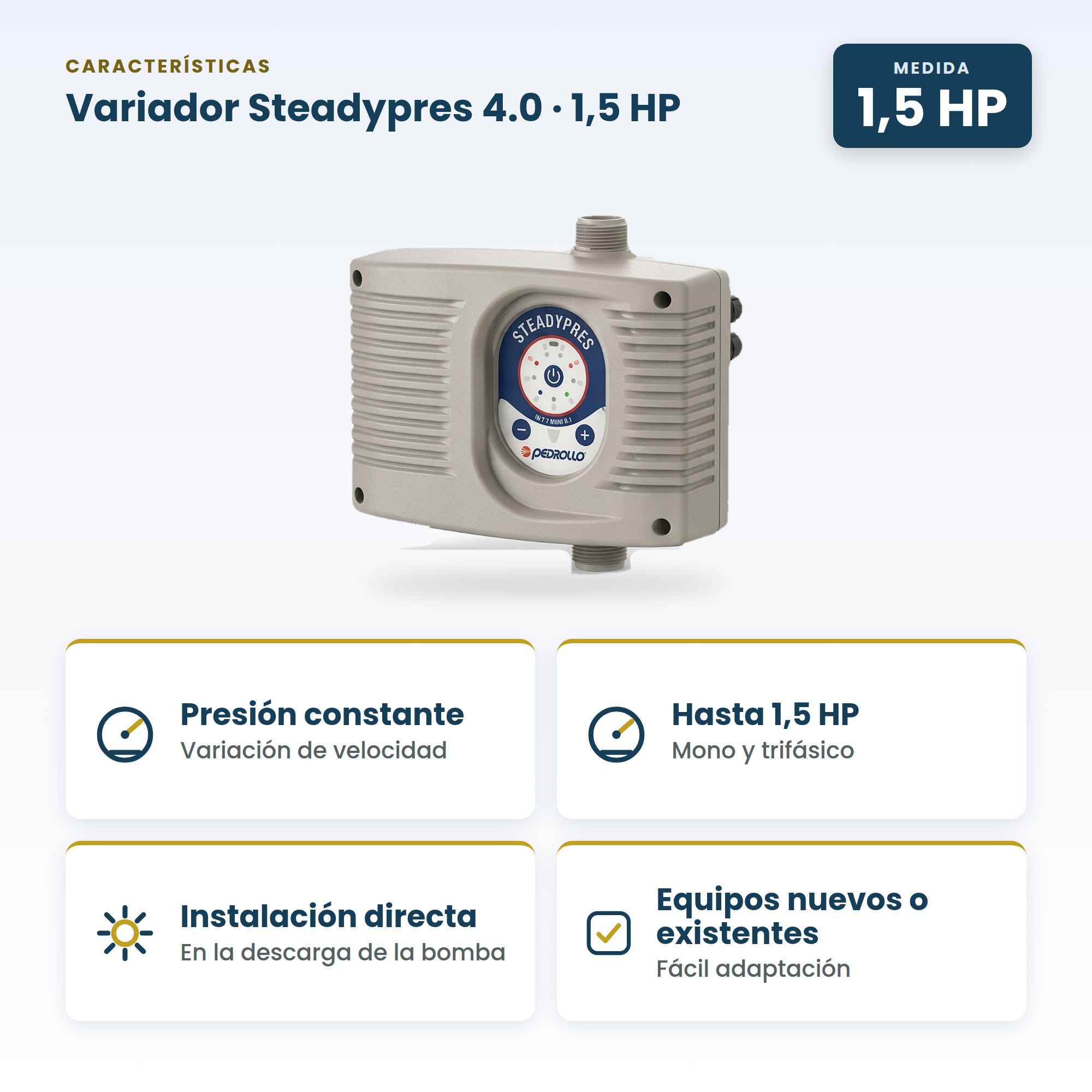 Variador de Frecuencia Pedrollo STEADYPRES 4.0 para Bombas de Agua