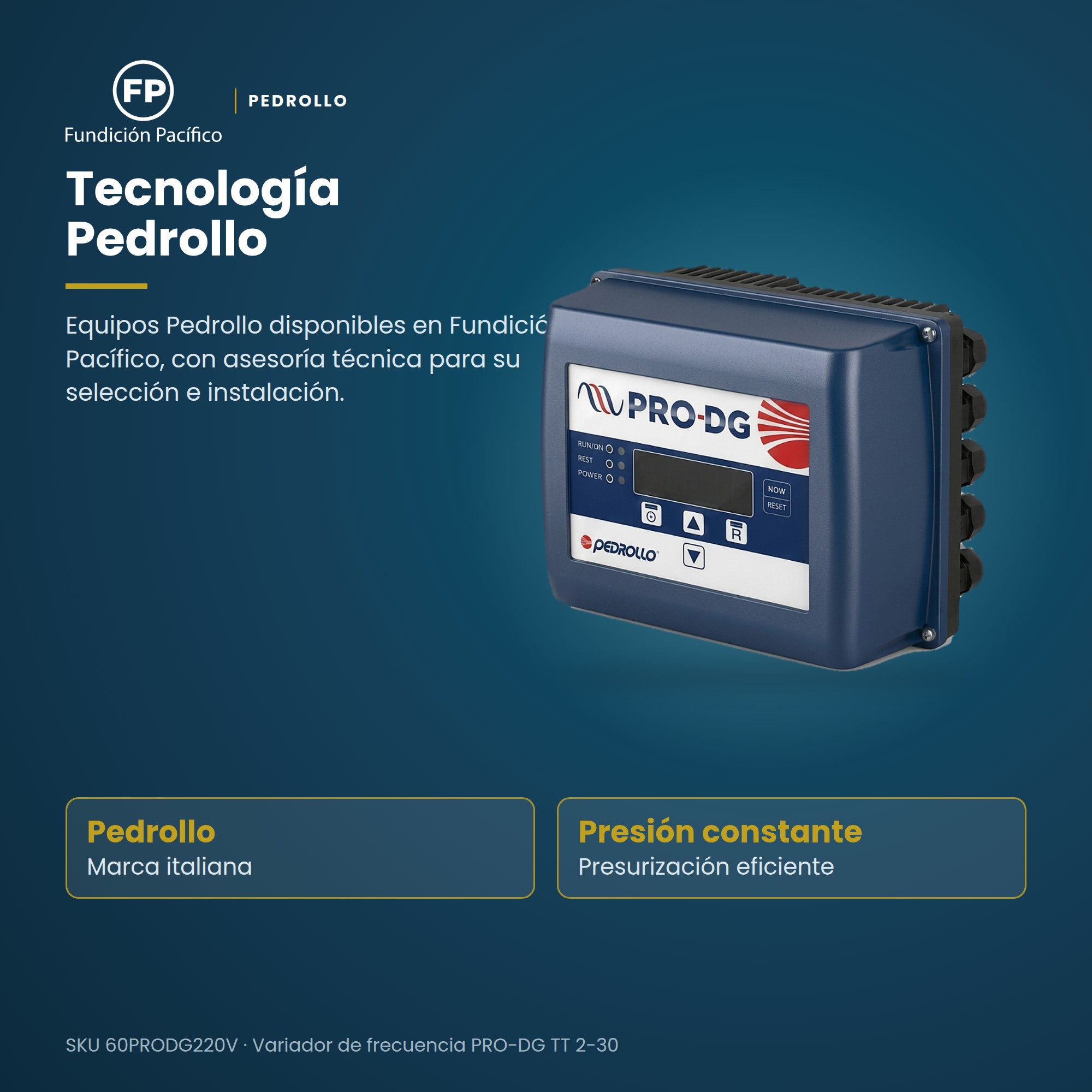 Variador de frecuencia Pedrollo PRO-DG TT 2-30 para presurización de agua a presión constante